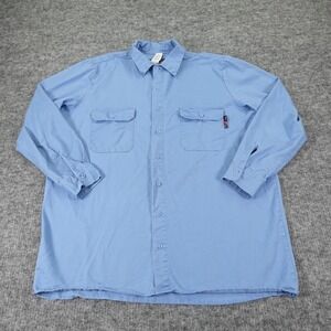 Walls Fr Shirt Mens Extra‎ Large Tall Blue Cotton/Nylon Blend Flame Resistant